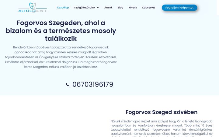 Screenshot of alfolddent.hu