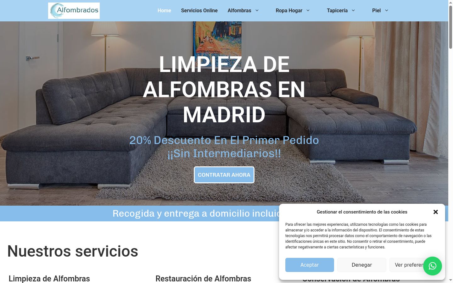 Screenshot del banner di consenso mostrato prima di qualsiasi interazione