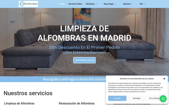 Screenshot di alfombrados.es