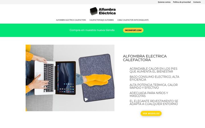 Screenshot of alfombraelectrica.com