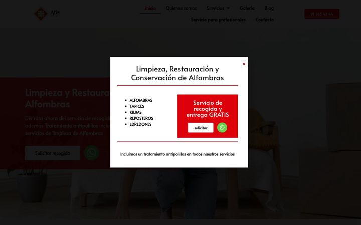 Screenshot di alfombrasatiz.es