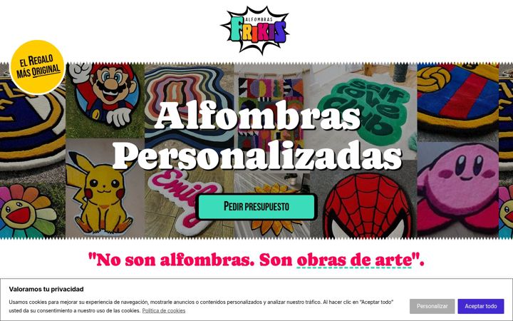 Screenshot di alfombrasfrikis.com
