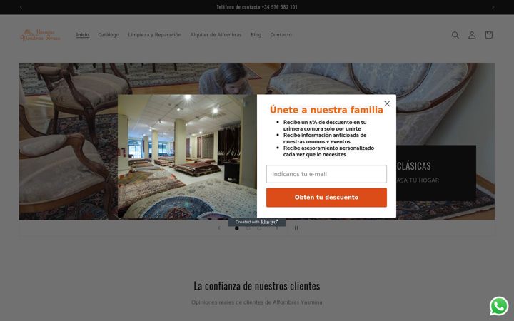 Screenshot of alfombrasyasmina.com