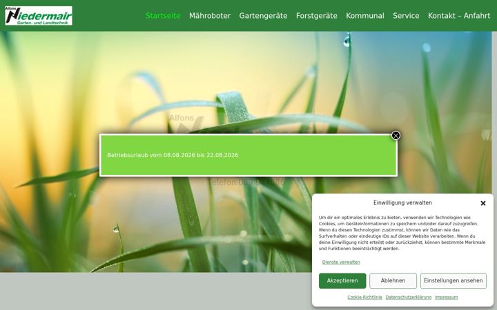 Screenshot of alfons-niedermair.de