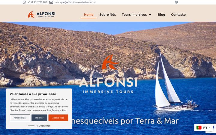 Екранна снимка на alfonsiimmersivetours.com