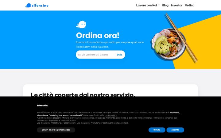 Екранна снимка на alfonsino.delivery