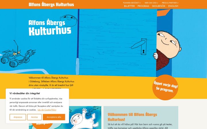 Екранна снимка на alfonskulturhus.se