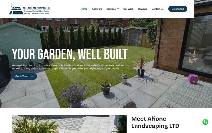 Екранна снимка на alfonslandscaping.co.uk