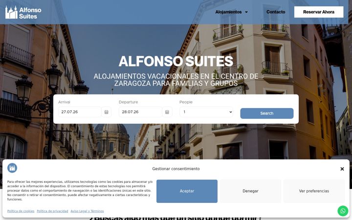 Screenshot of alfonsosuites.com