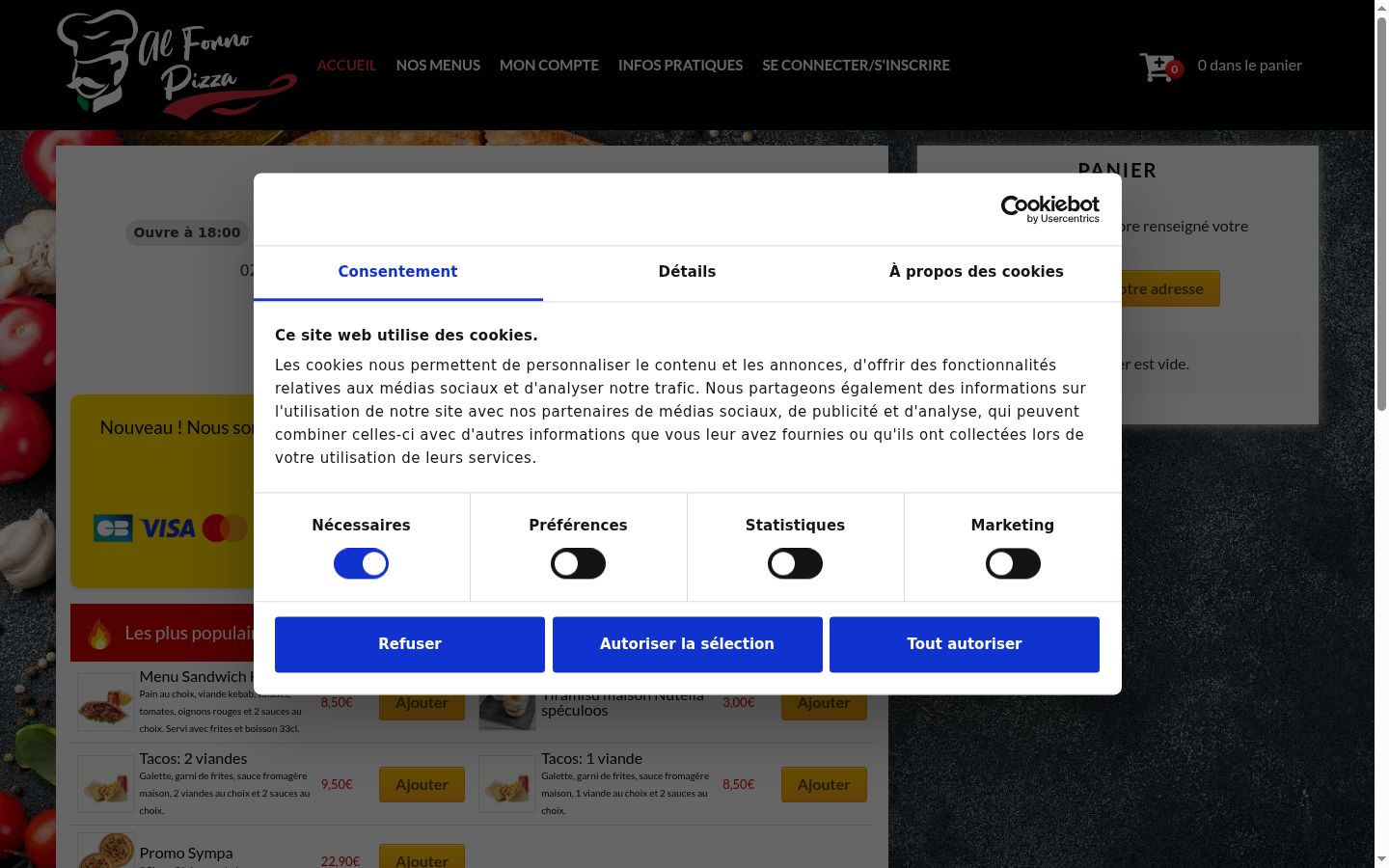 Screenshot tal-banner tal-kunsens muri qabel kwalunkwe interazzjoni