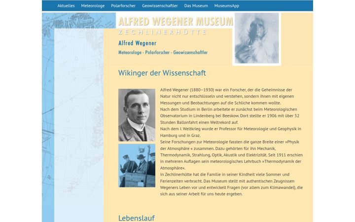 Screenshot of alfred-wegener-museum.de
