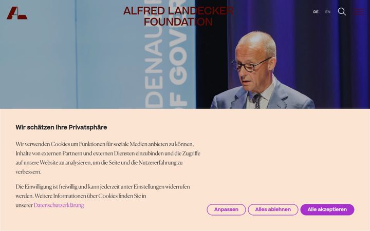 Captură de ecran a alfredlandecker.org