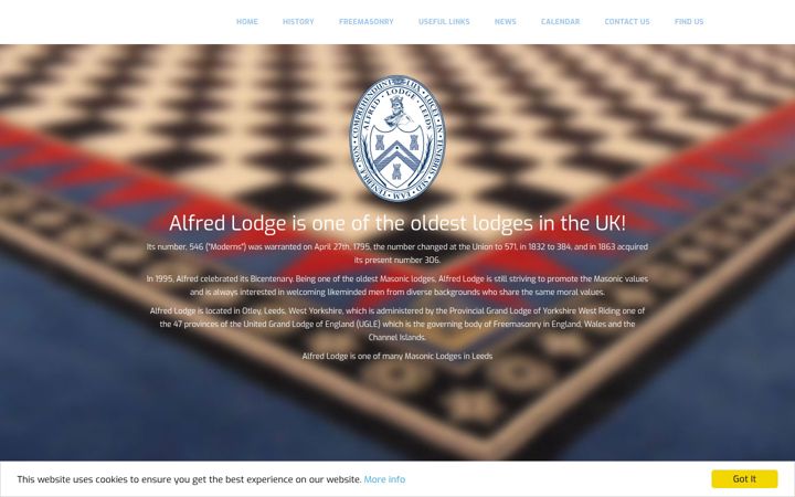 Screenshot of alfredlodge.co.uk