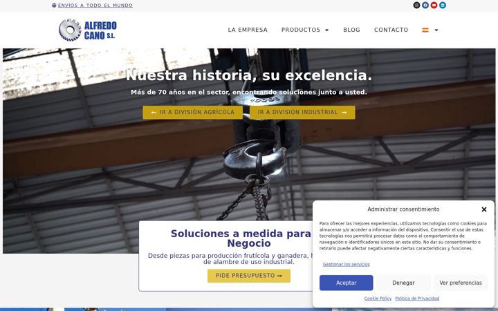 Screenshot of alfredocano.com