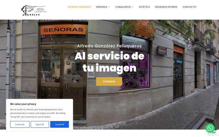 Screenshot of alfredogonzalezpeluqueros.es