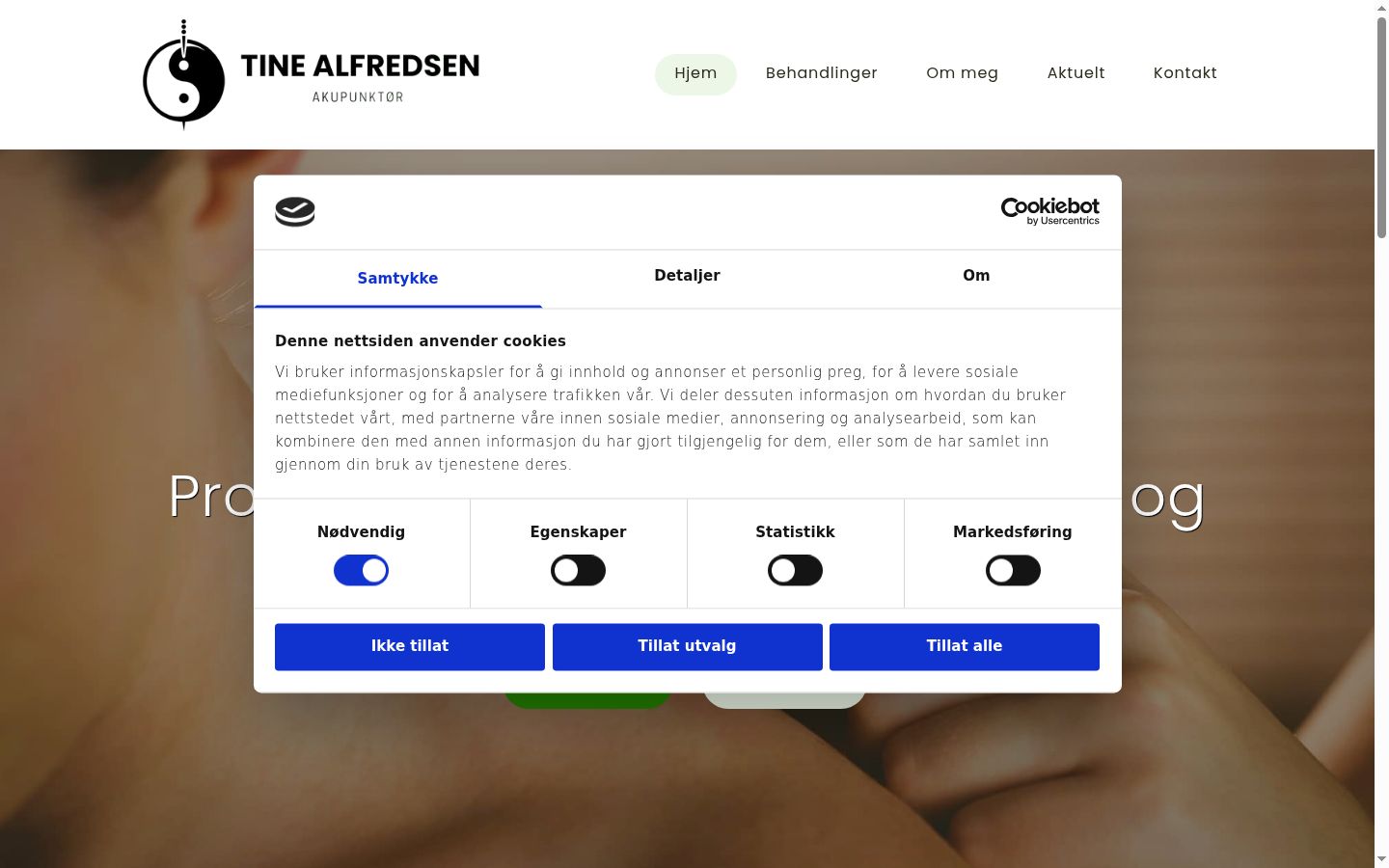 Captura de ecrã do banner de consentimento apresentado antes de qualquer interação