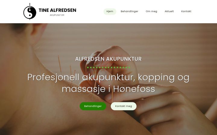 Screenshot of alfredsenakupunktur.no