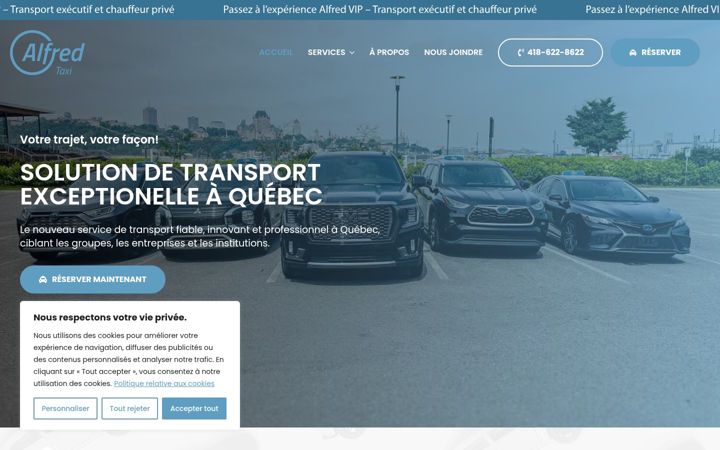Screenshot of alfredtaxi.ca