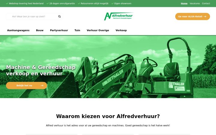 Screenshot of alfredverhuur.nl