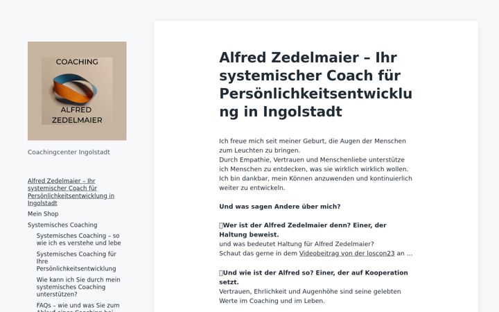 Ekraanipilt saidist alfredzedelmaier.de