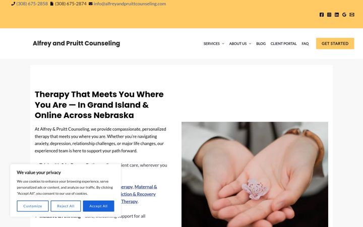 Skærmbillede af alfreyandpruittcounseling.com