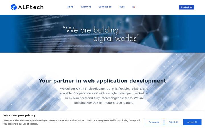 Screenshot van alftech.net