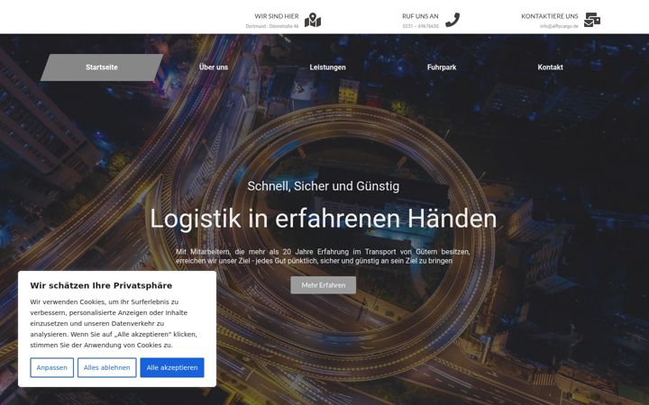 Screenshot of alftycargo.de