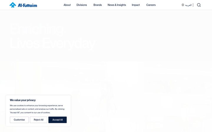 Screenshot of alfuttaim.com