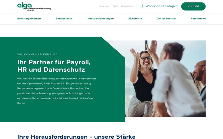 Screenshot of alga-unternehmensberatung.de