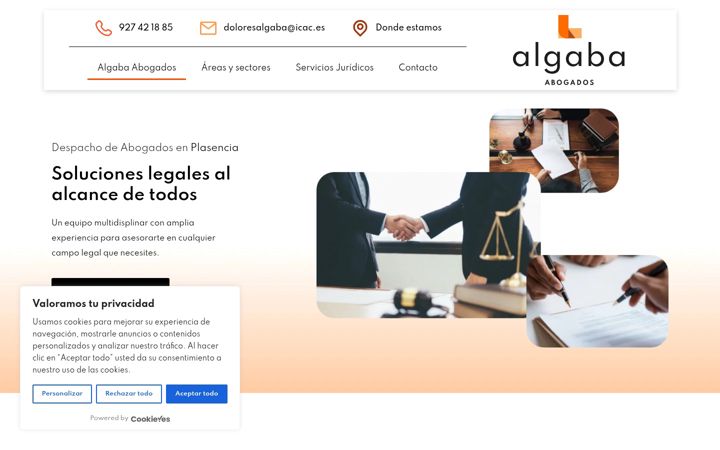 Screenshot ta' algabaabogados.com