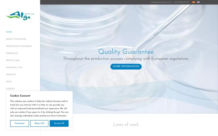 Screenshot of algacosmetica.com