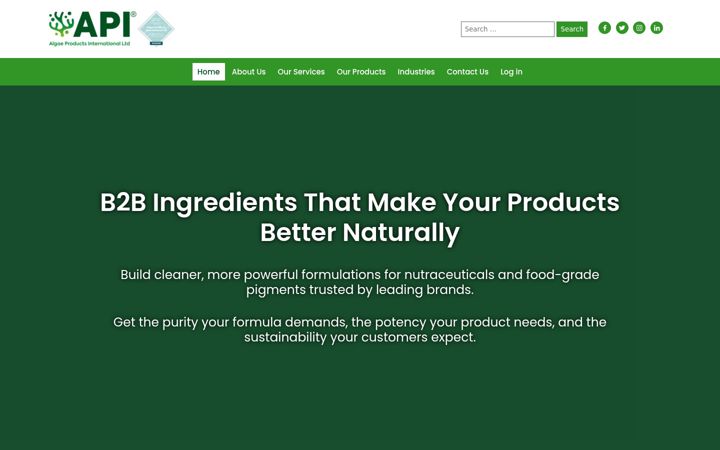 Screenshot of algae-products.com
