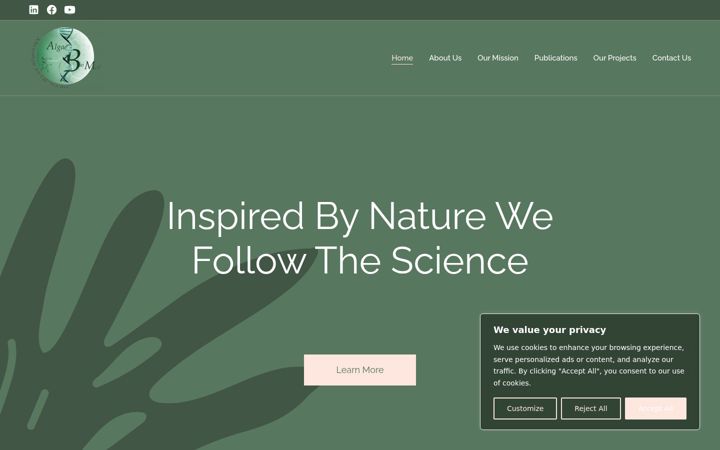 Screenshot of algaebiomed.com