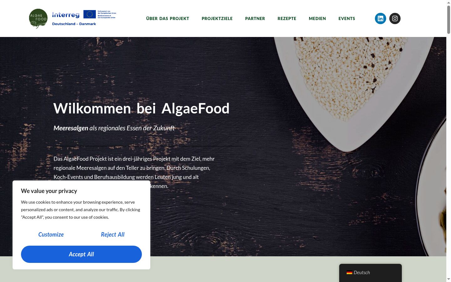 Screenshot tal-banner tal-kunsens muri qabel kwalunkwe interazzjoni