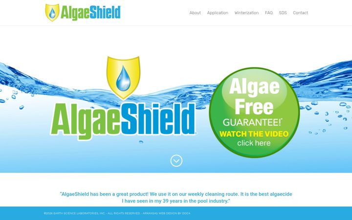 Screenshot of algaeshield.com