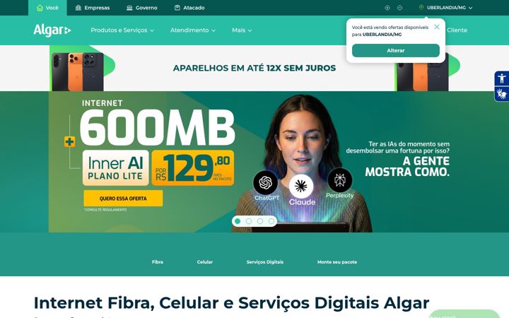 Screenshot of algar.com.br