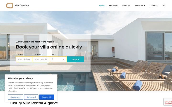 Screenshot of algarve-luxury.co.uk