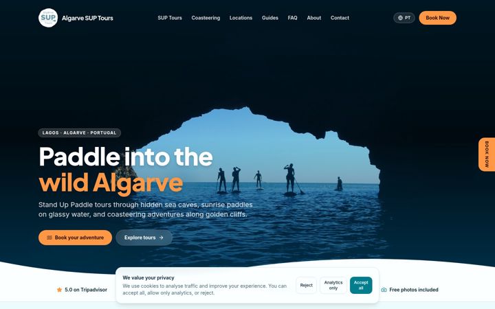 Screenshot of algarve-sup-tours.com