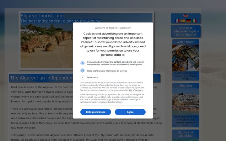 Screenshot of algarve-tourist.com