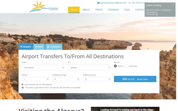 Screenshot of algarveemotions.com