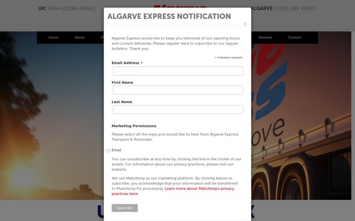 Screenshot of algarveexpress.com