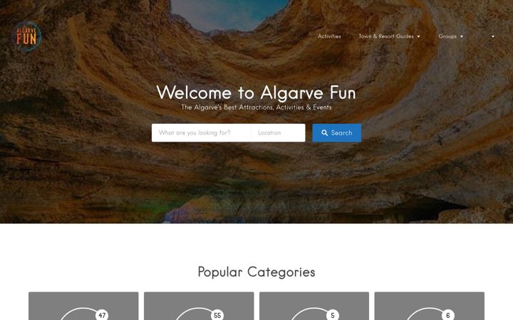 Kuvakaappaus sivustosta algarvefun.com