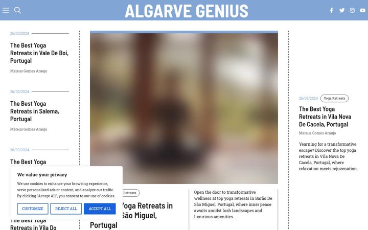 Kuvakaappaus sivustosta algarvegenius.com
