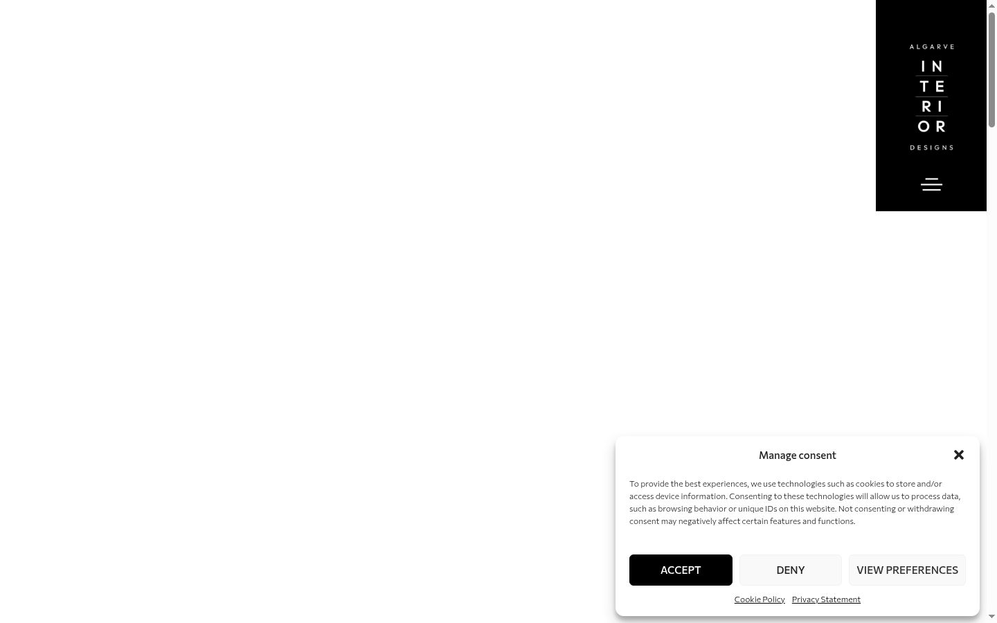 Screenshot of the consent banner shown before any interaction