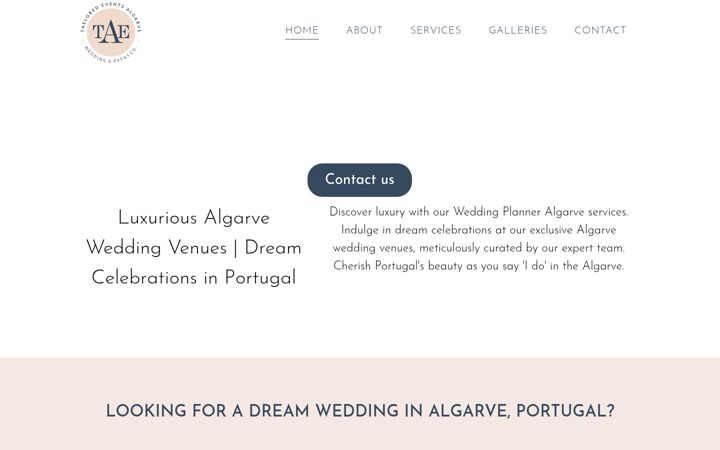 Screenshot of algarveluxuryevents.com