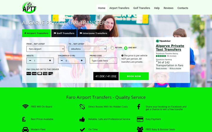Capture d'écran de algarveprivatetaxitransfers.com