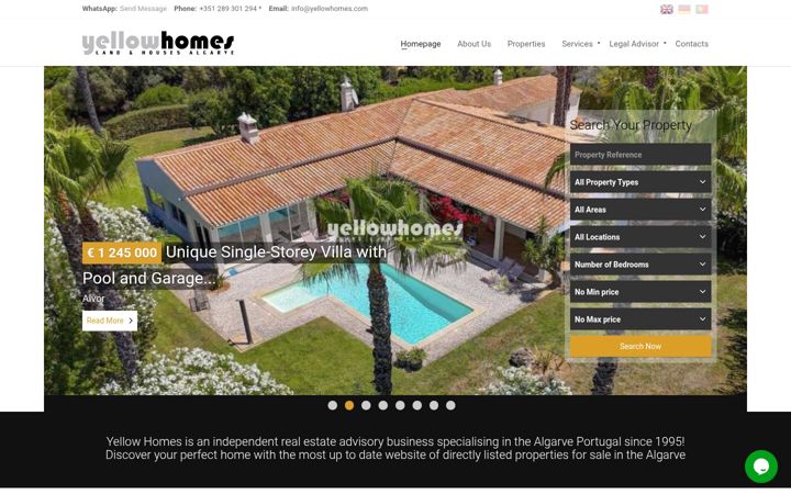 Screenshot of algarvepropertysearch.com