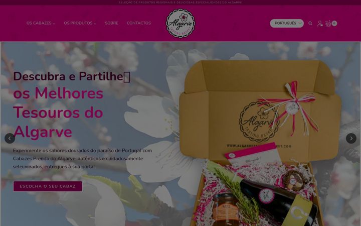 Screenshot of algarvetastingbasket.com