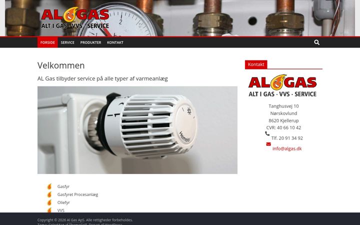 Screenshot of algas.dk
