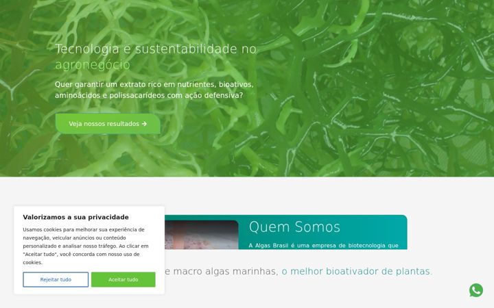 Zrzut ekranu algasbrasil.com.br